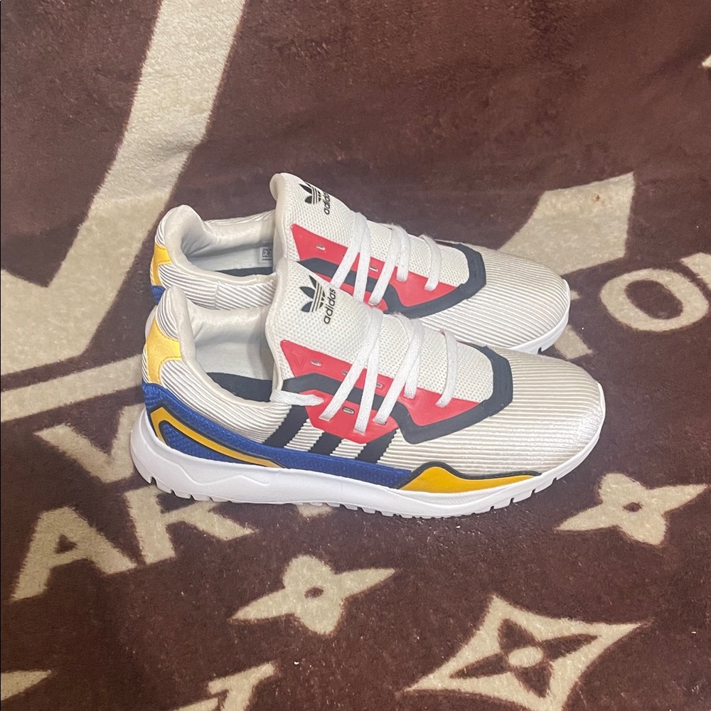 Adidas Kids' White, Red, Blue, and Yellow Sneakers